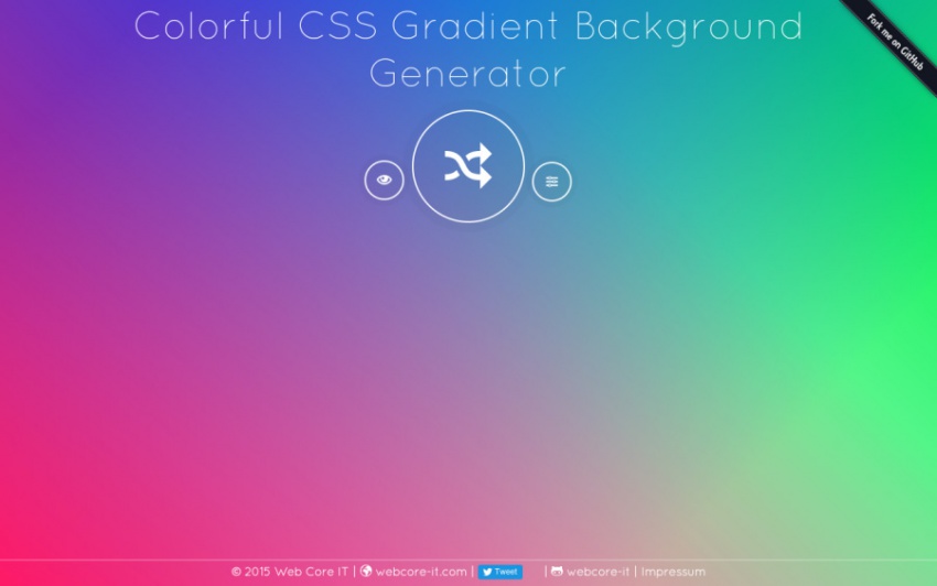Инструмент Colorful CSS Gradient Background Generator
