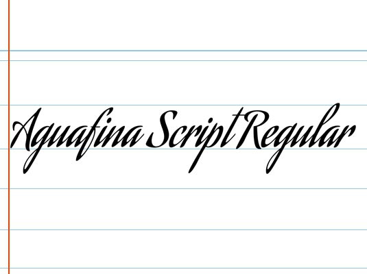 шрифт Aquafina
