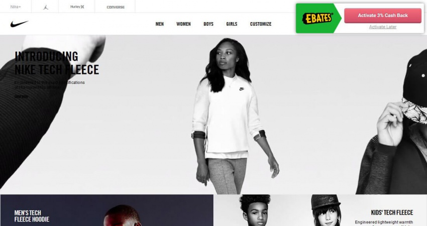 Сайт компании Nike