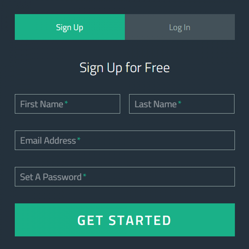 Регистрация на сайте html