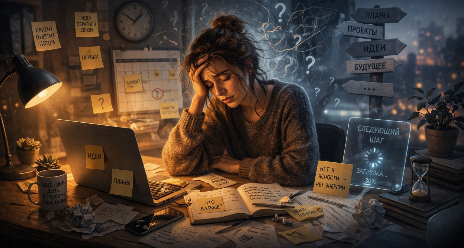Выгорание без перегруза: когда устаешь не от работы, а от неопределенности